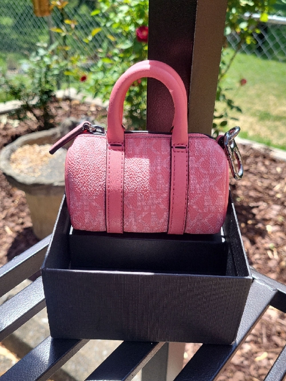 Michael Kors Coral Pink Mini Barrel Satchel - Picture 2 of 12